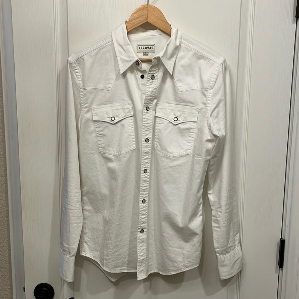 White Tecovas Pearl Snap Western Shirt (S)